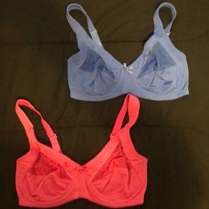 NWOT Two 34D cupped, no pad bras